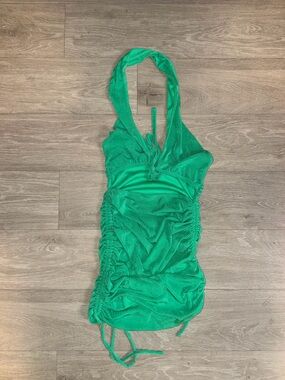 Fiesta Emerald Halter Ruched Slip Chemise